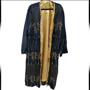 Vintage Kimono Womens Tunic African Duster Set Pants & Long Tunic Size: 2x